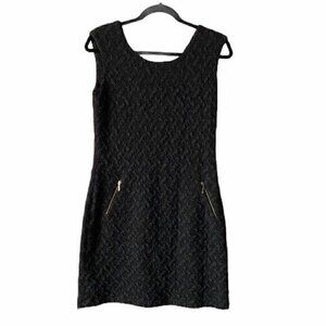 Julio Dress Size 6 Women's Sleeveless Zipper Pocket Dark Gray Geometric Midi